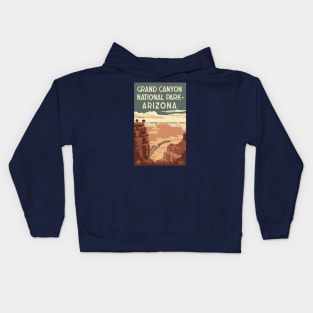 A Vintage Travel Art of the Grand Canyon National Park - Arizona - US Kids Hoodie